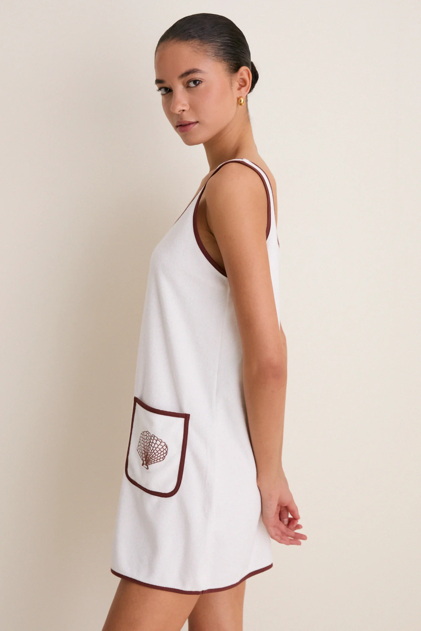 Blanc Shell Embroidered Terrycloth Dress Coverup | Tuckernuck (US)