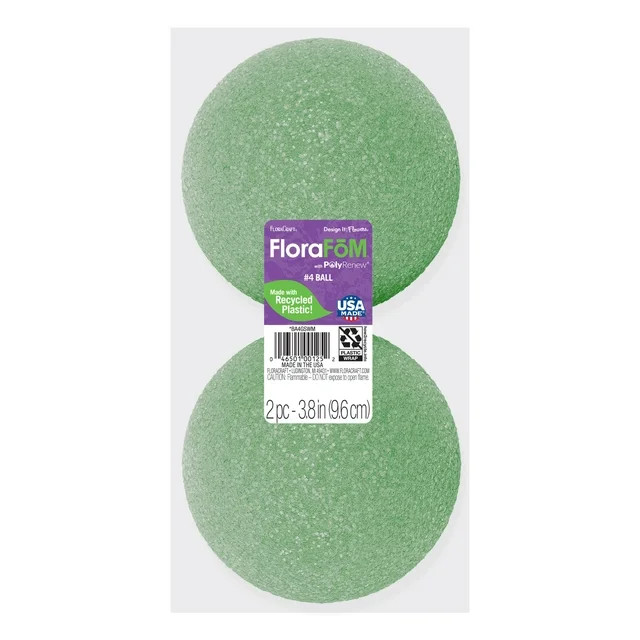 FloraCraft FloraFōM Foam 2 piece Ball 3.8 inch Green | Walmart (US)