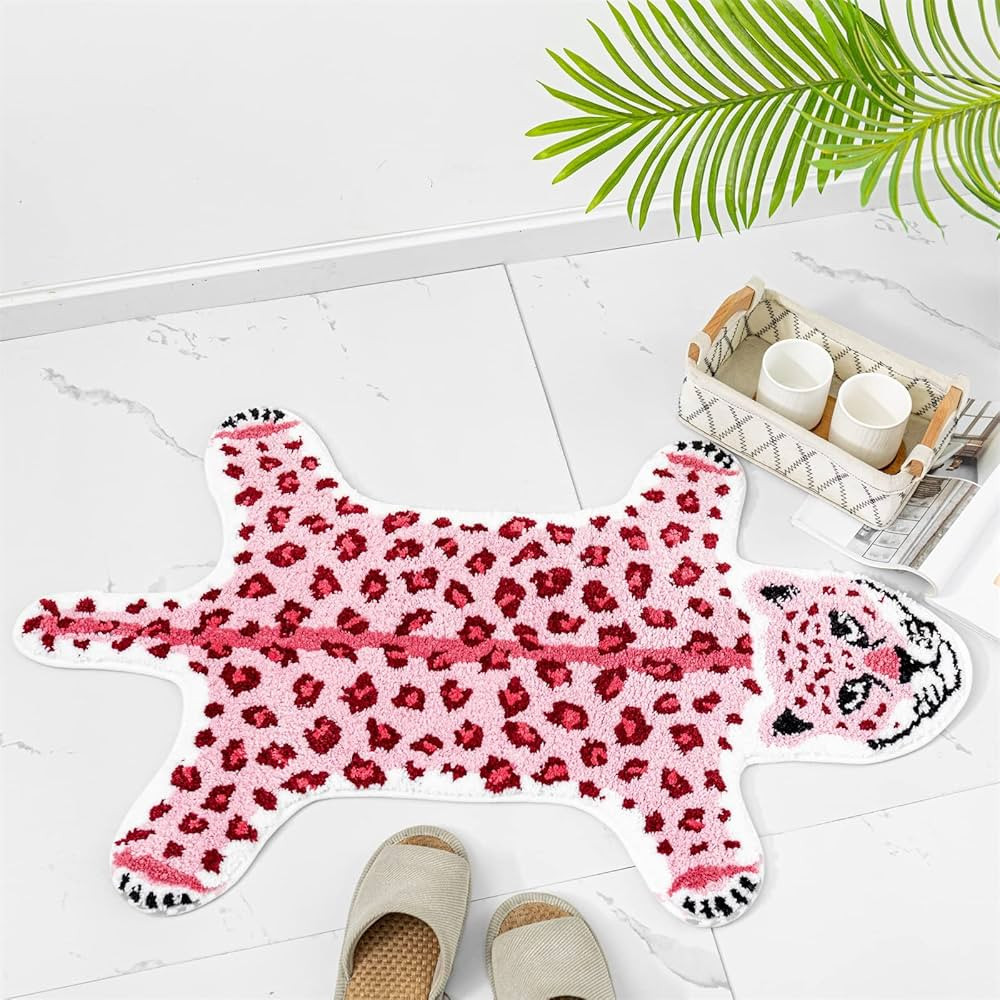ZSCYD-yingda1992 Leopard Shaped Rug Animals Bath Mat Rug Non-Slip Bathroom Door Mat for Bedroom B... | Amazon (CA)