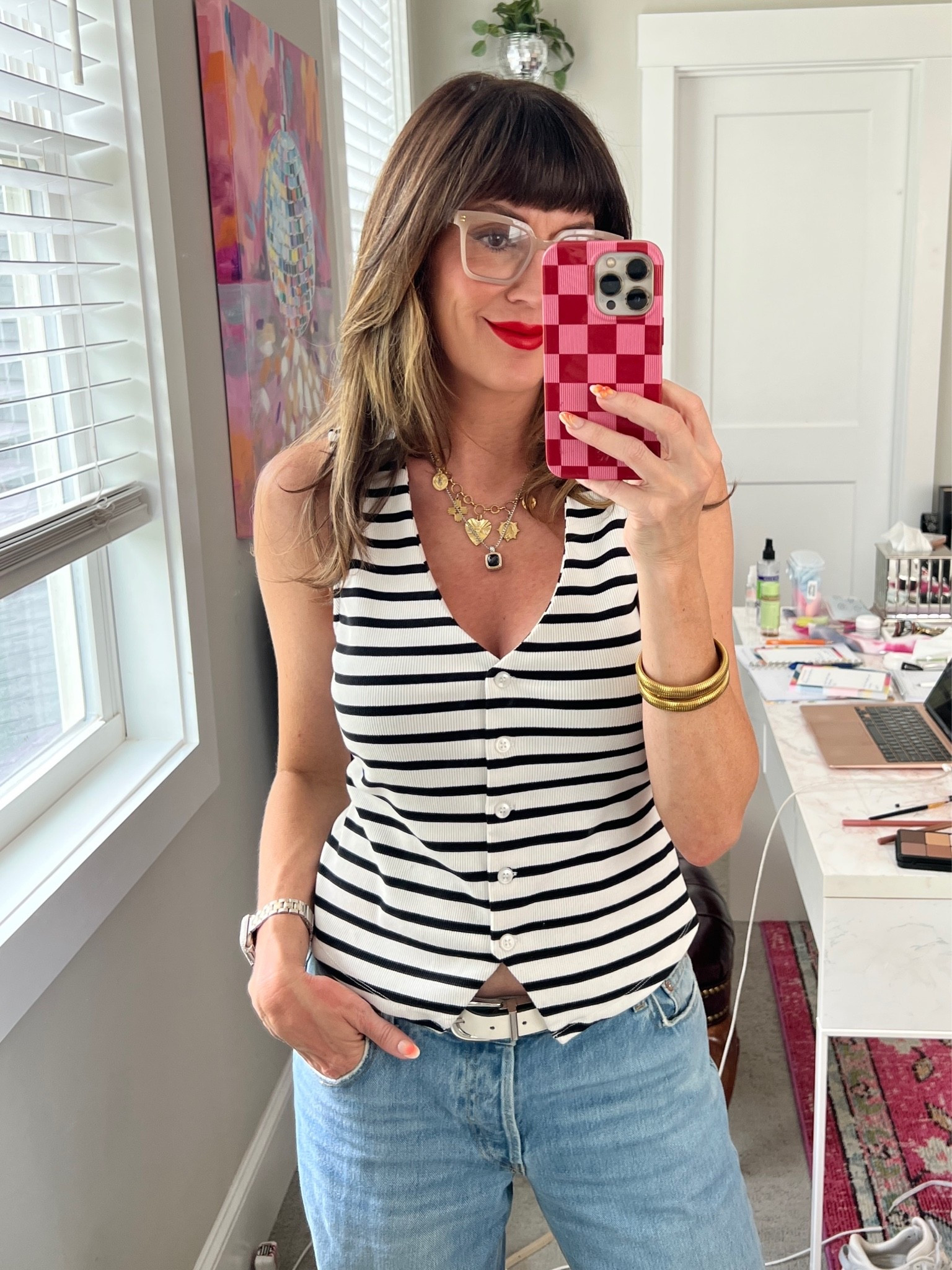 🖤🤍🖤🤍 A black and white striped vest is so chic.

#LTKgrwm #LTKootd #LTKmomlife