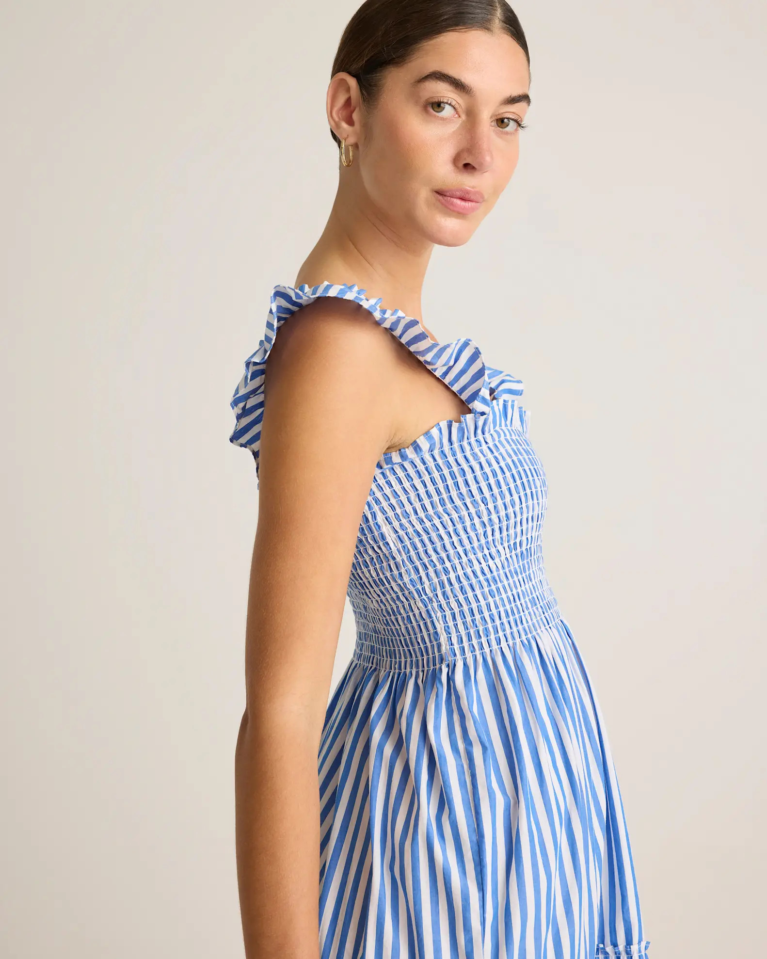 100% Organic Cotton Smocked Midi Dress | Quince