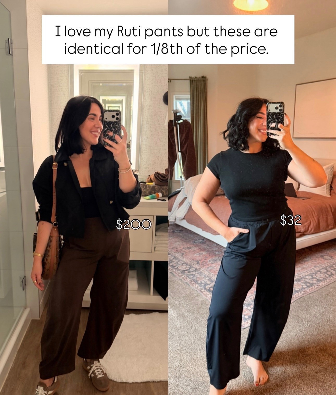 The best lookalike Ruti pants, same fit in my opinion! Linking both of my favs, one is identical the other has a stretchy waistband (seen here). I love the originals too but not the price! Large in both. 

#LTKMidsize #LTKootd #LTKSeasonal