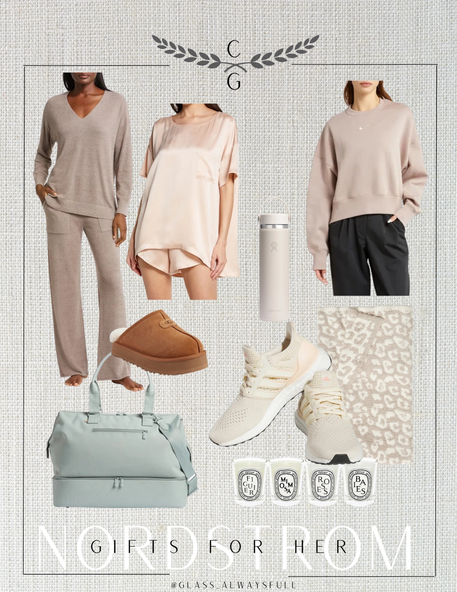 Nordstrom gifts for her, Christmas gifts for her, cozy Christmas gifts, homebody Christmas gift guide, barefoot dreams sale, neutral tennis shoes, beis weekend bag, silk pajamas, gifts for her, gift guide for her, Ugg slippers. Callie Glass @glass_alwaysfull 



#LTKGiftGuide #LTKsalealert #LTKSeasonal
