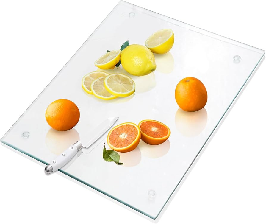 VASUHOME Large Tempered Glass Cutting Board for Kitchen - 18x24 Inch Clear Cutting Board for Coun... | Amazon (US)