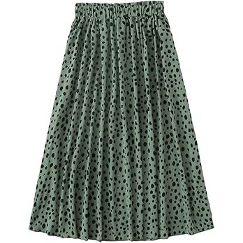 Milumia Women's Vintage Dalmatian Print A Line High Waist Flare Flowy Midi Skirts | Amazon (US)