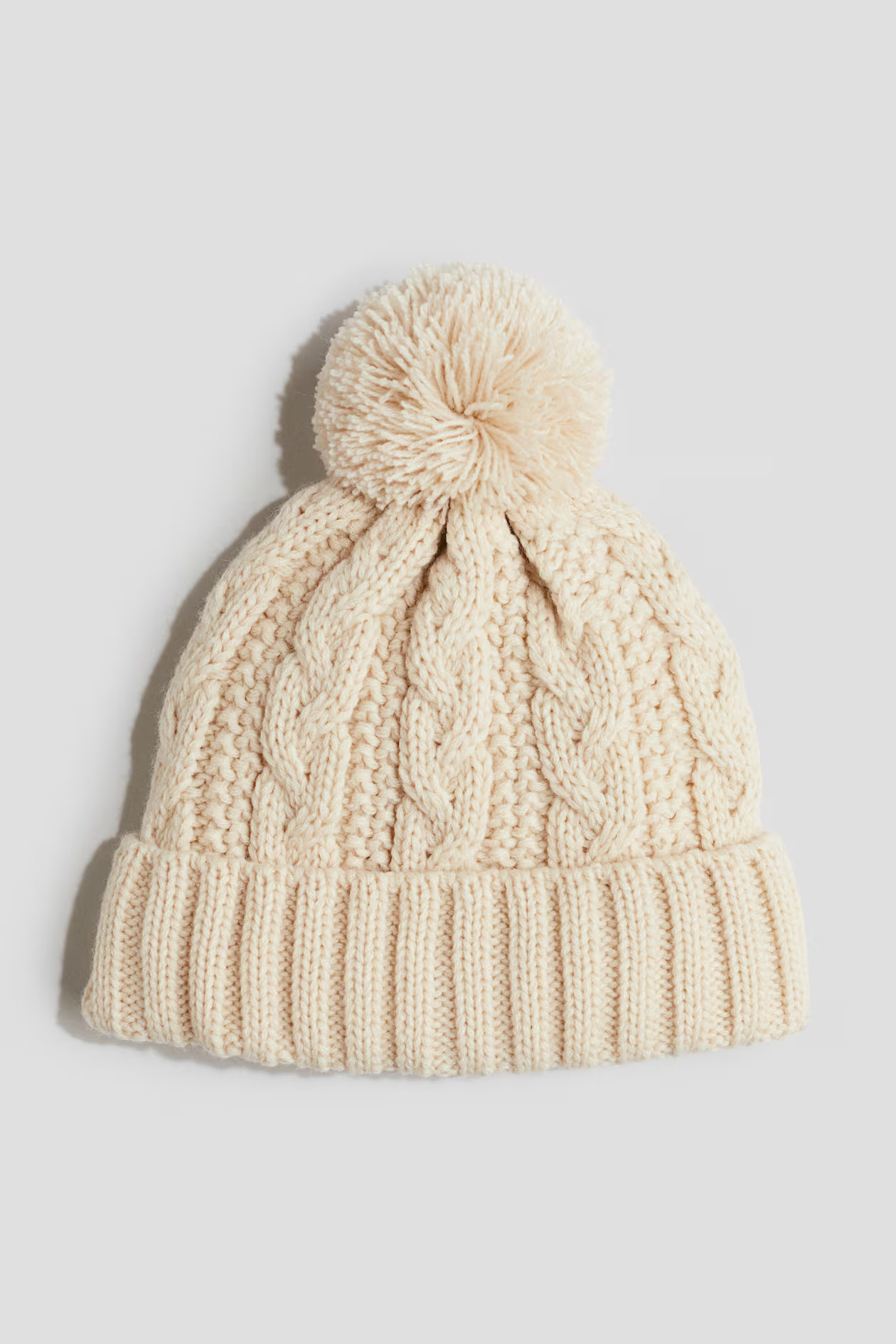 Lined cable-knit beanie - Light beige - Kids | H&M GB | H&M (UK, MY, IN, SG, PH, TW, HK)