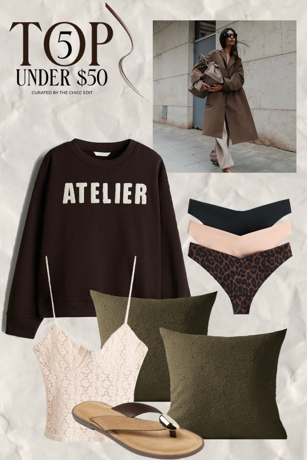 Top five under $50 🤎

#sweatshirt #thong #camisole #pillow #flats target hm cb2

#LTKgrwm #LTKootd #LTKHome