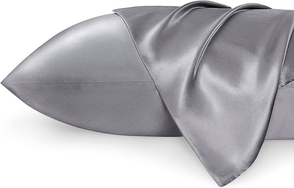 Bedsure Satin Pillowcase Standard Set of 2 - Dark Grey Silky Pillow Cases for Hair and Skin 20x26... | Amazon (US)