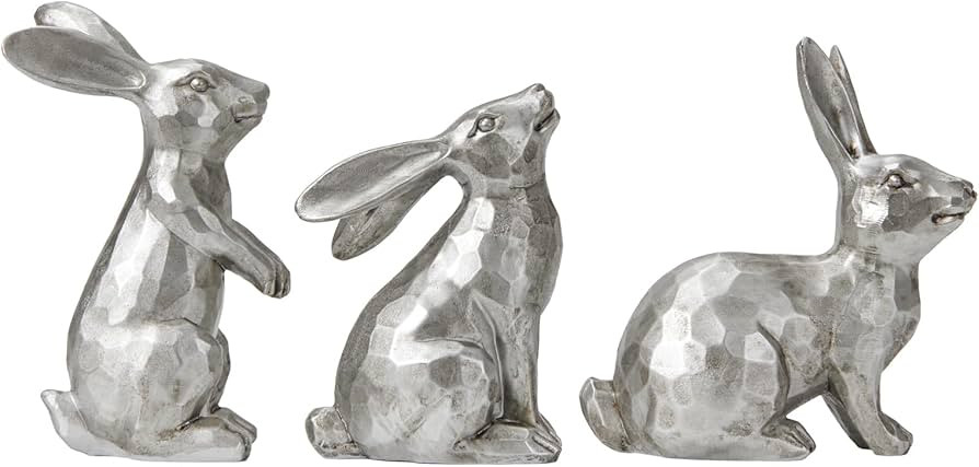 DN DECONATION Easter Bunny Figurines, Small Decorative Bunny Statue Set of 3, Easter Resin Rabbit... | Amazon (US)