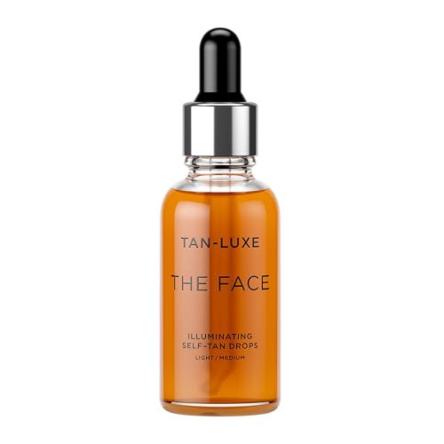 Tan-Luxe The Face Illuminating Self-Tan Drops, Customizable Face Tanning Serum, Natural Glow, Mix With Skincare, Vegan, Cruelty-Free, Streak-Free, 1.01 fl. oz/30 ml Bottle (Light/Medium) | Amazon (US)