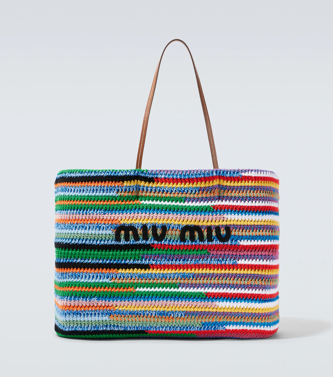 Large crochet leather-trimmed tote bag | Mytheresa (US/CA)