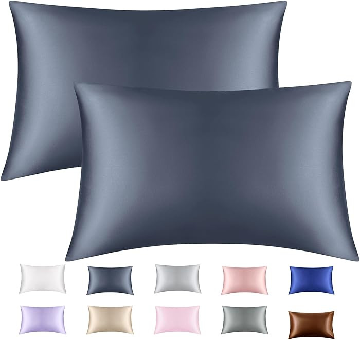 Silky Soft Satin Pillowcase Set for Hair & Skin - Women's Silk Satin Pillowcase with Envelope Clo... | Amazon (US)