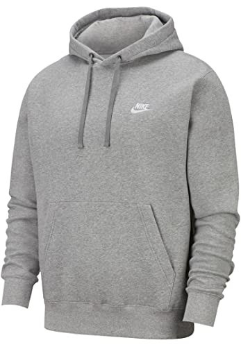 Nike Pull Over Hoodie, Dark Grey Heather/Mattelic Silver/White, Small-T | Amazon (US)