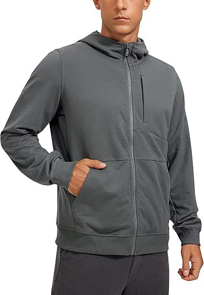 CRZ YOGA Men's Cotton Zip-up Hoodie Thick Terry Essentials Athletic Casual Hoodies Zip Hooded Jac... | Amazon (US)