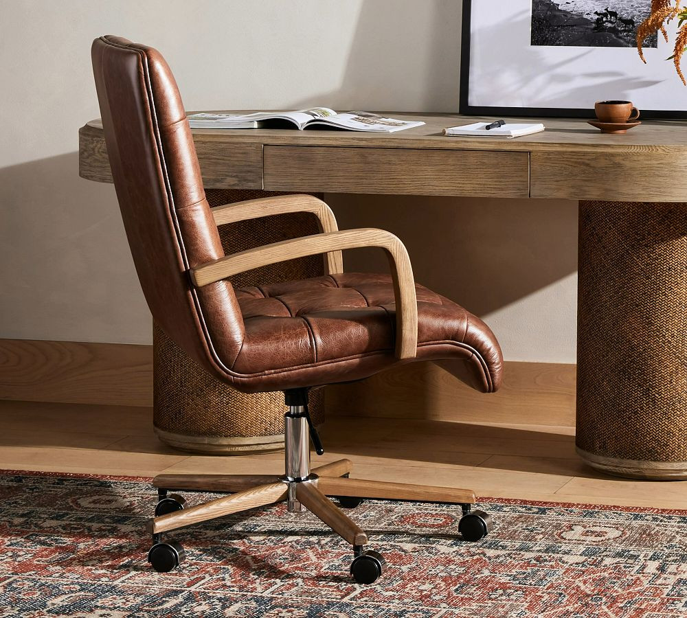Hensley Leather Desk Chair | Pottery Barn (US)