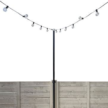 String Light Pole Stands w/ Mounting Brackets | West Elm (US)