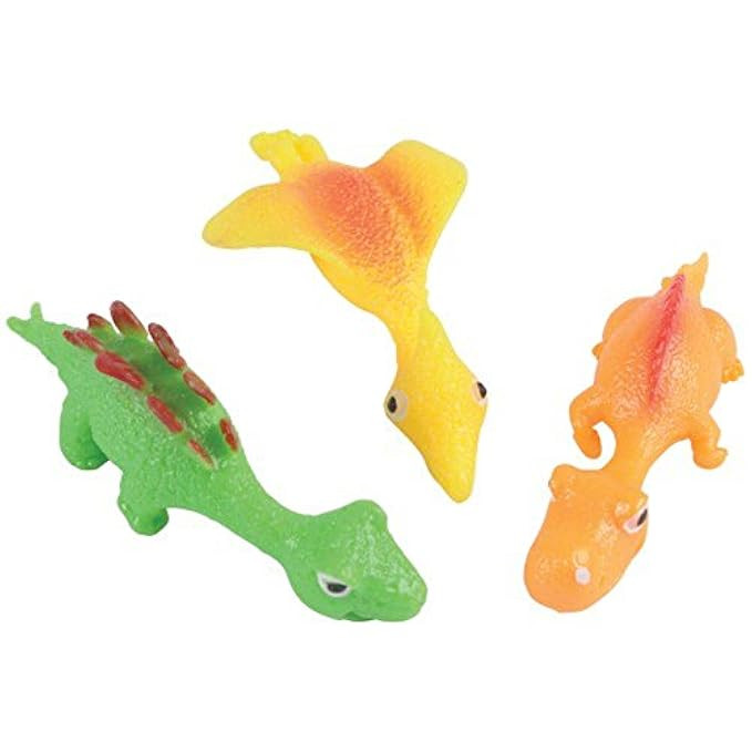 Lot Of 12 Assorted Dinosaur Stretchy Finger Slingshot Toys | Amazon (US)