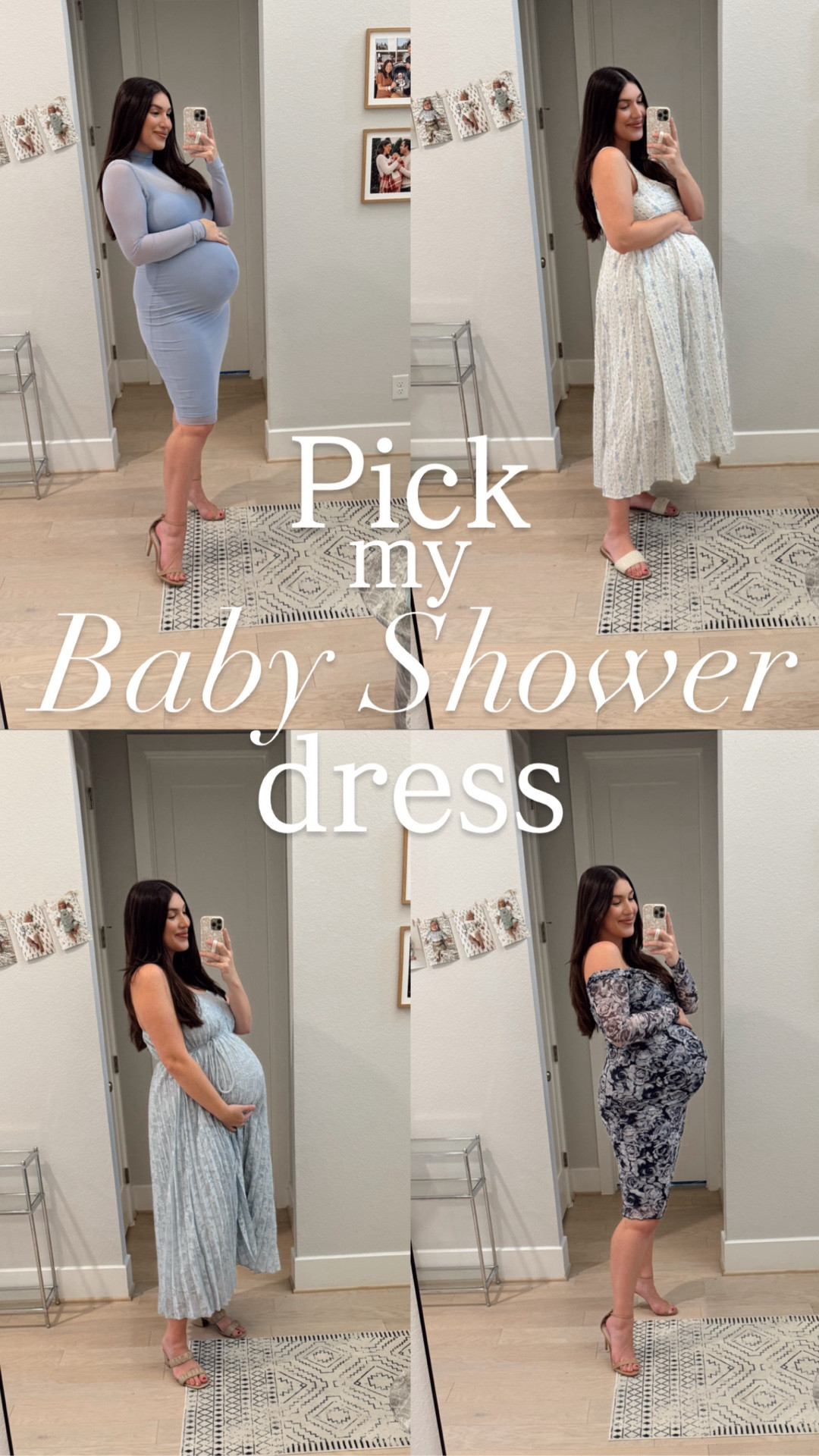 Help me decide which dress to wear to my baby shower!

They’re all linked below + use code ANGELICA15 for 15% off!😍

#LTKBump #LTKmomlife #LTKTall