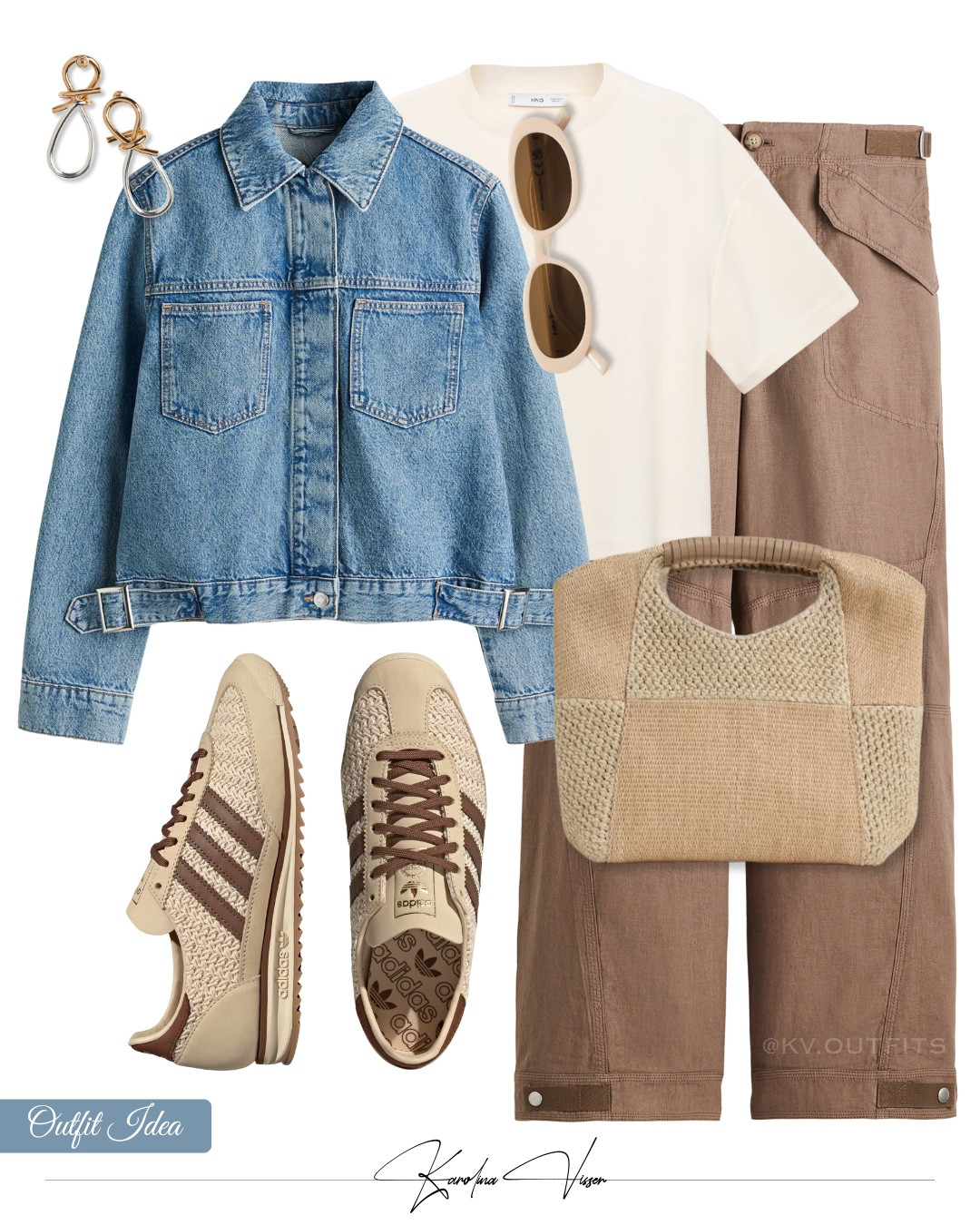 Casual Denim & Beige ☀️👟

Tags: denim jacket h&m off white t-shirt tee mango linen cargo trousers raffia bag reiss oval sunglasses &otherstories knotted earrings adidas sl72 raffia trainers casualwear casual style summer outfit relaxed look neutral style neutral tones travel outfit holiday outfit airport look

#LTKstyletip #LTKtravel #LTKsummer