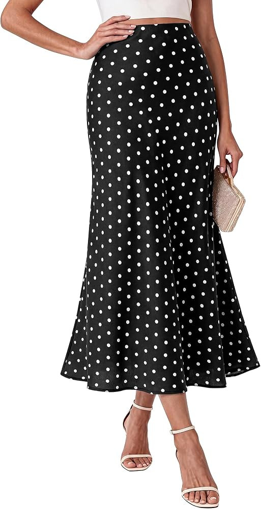BTFBM Silk Midi Skirts for Women 2026 Summer Fall | Amazon (US)