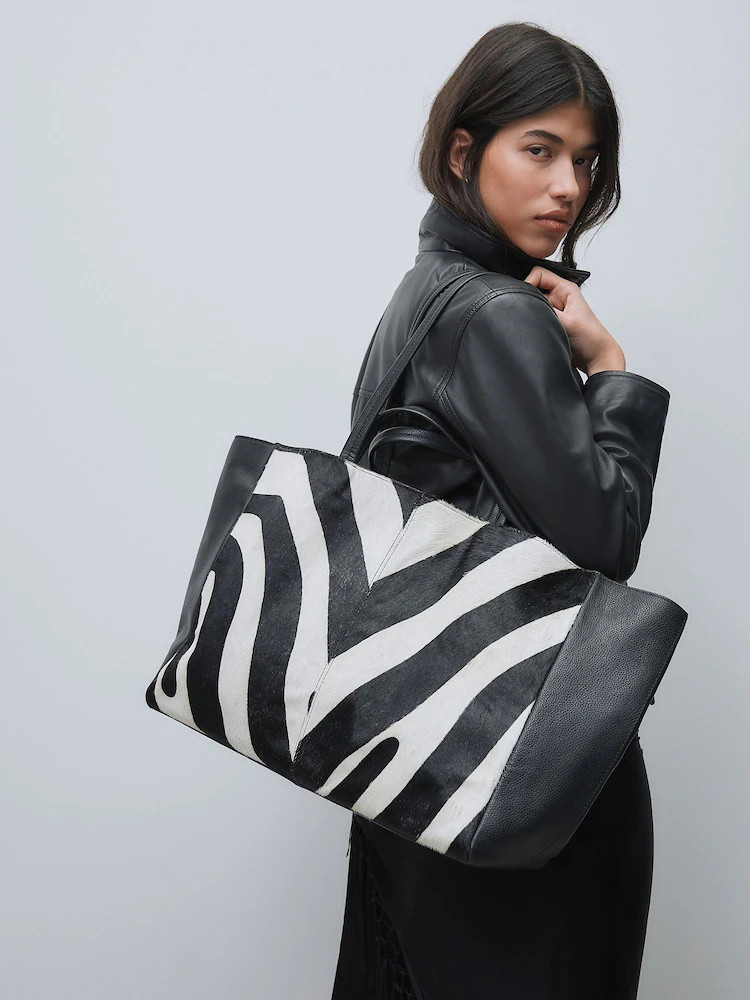 Zebra N. Premium Leather Pannel Shoulder Bag | Next EU