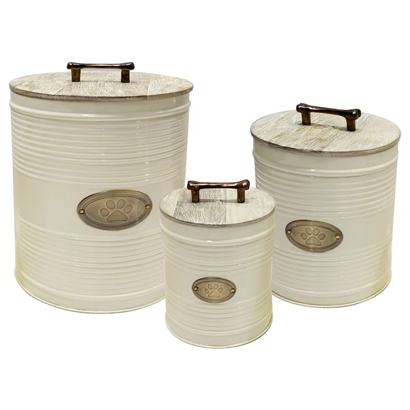 Ribbed Jumbo Pet 3 Piece Food Storage Container Set | Wayfair North America