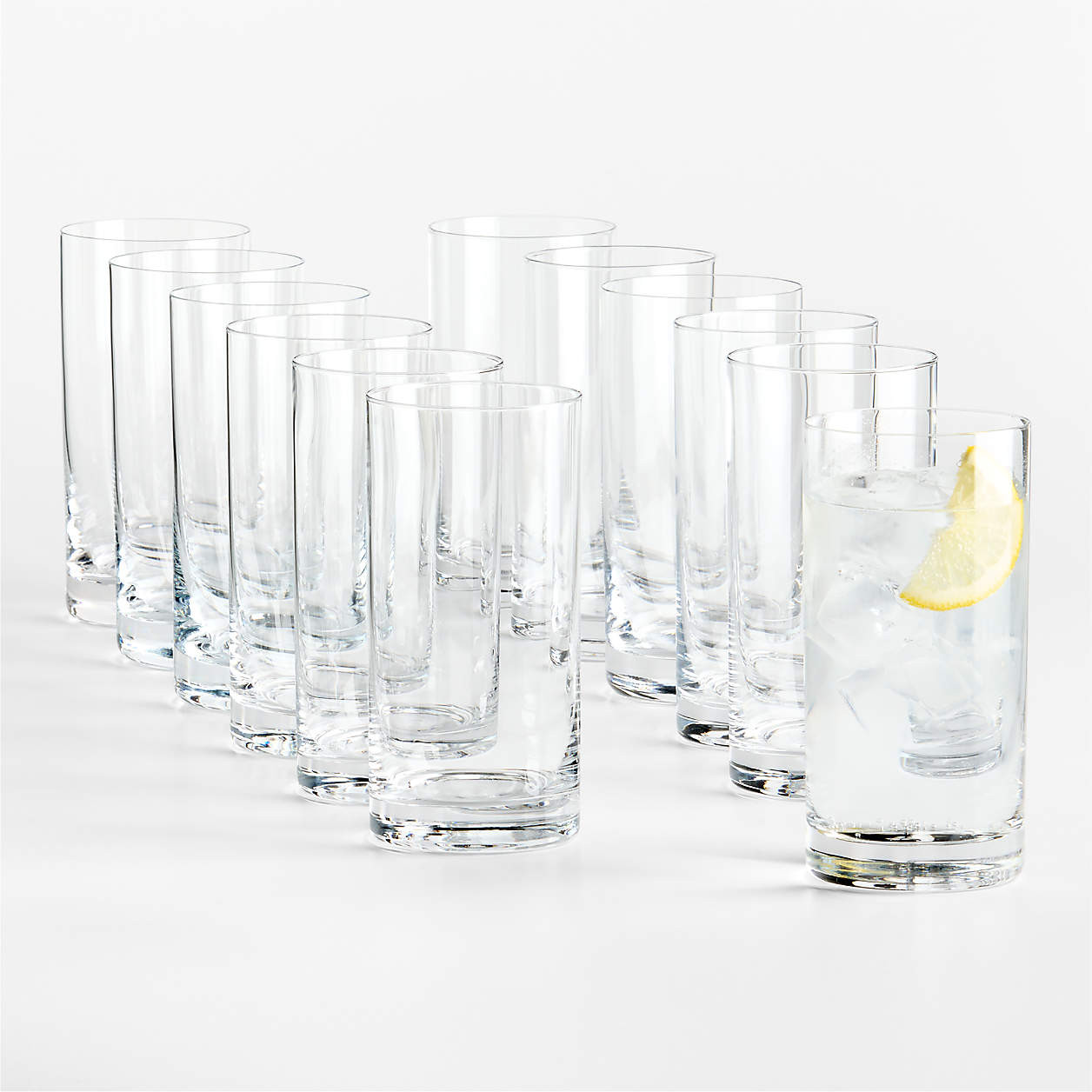 Aspen 18-Oz. Highball Glasses, Set of 12 + Reviews | Crate & Barrel | Crate & Barrel