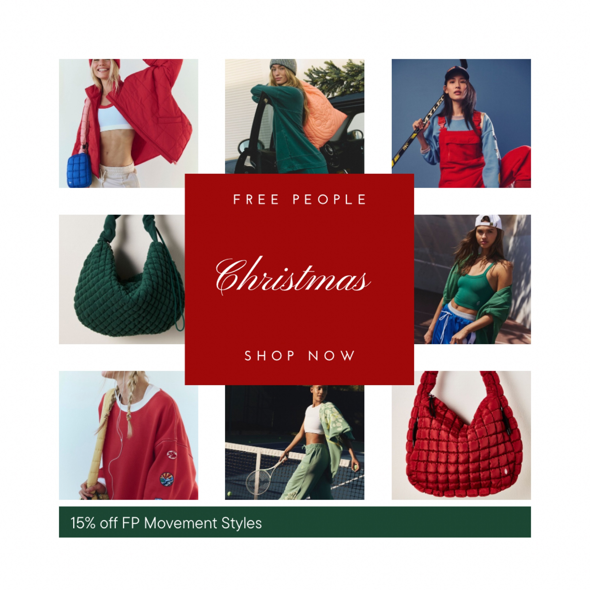 Shop now @ Free People and get 15% off FP Movement items! ❤️💚

Picked some of my favorite red & greens for the upcoming Christmas season 🎄 

#LTKCyberWeek #LTKHoliday #LTKGiftGuide