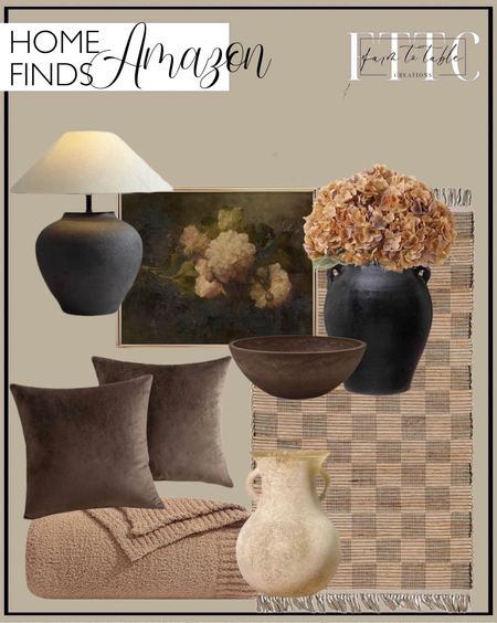 Amazon Home Finds. Follow @farmtotablecreations on Instagram for more inspiration.

Rustic Table Lamp. Vintage Still Life. Decorative Throw Pillows. Large Weathered Vase. Decorative Bowl. Faux Fall Eucalyptus Stems. Jute Natural Area Rug. Kimura's Cabin 2Pcs Faux Flowers Artificial Silk Hydrangea Flowers Bouquets 10Heads for Home Table Centerpieces. Decorative Vase. Cozy Home Decor. Home Decor. Amazon Home Finds. Living Room Finds. Affordable Home Decor. 

#LTKhome #LTKsalealert #LTKfindsunder50