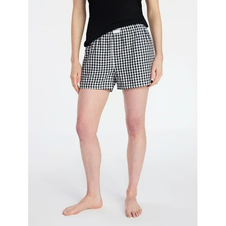 Joyspun Women's Woven Pajama Boxer Shorts, 3'' Inseam, Sizes XS-3X | Walmart (US)