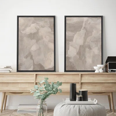 Textured Effect Abstract Earthy Beige Tones " 2 - Pieces on Canvas | Wayfair North America