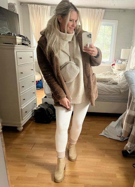 Winter fashion ootd 
H&M oversized turtleneck wearing L
Amazon cream leggings L
Shein fur coat L
Lululemon ivory white sherpa belt bag
Steve Madden Boots tts 


#LTKSeasonal