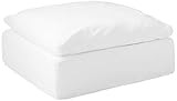 Sunset Trading Cloud Puff Slipcovered Square Modular Performance White Sofa Sectional Ottoman, | Amazon (US)