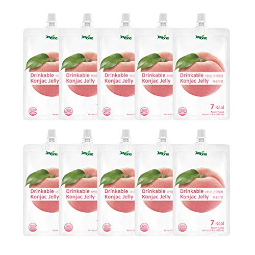 Jayone Drinkable Konjac Jelly (10 Packs of 150ml) - 0 Gram Sugar, Low Calorie, Only 7 kcal Each Packets (Peach) | Amazon (US)
