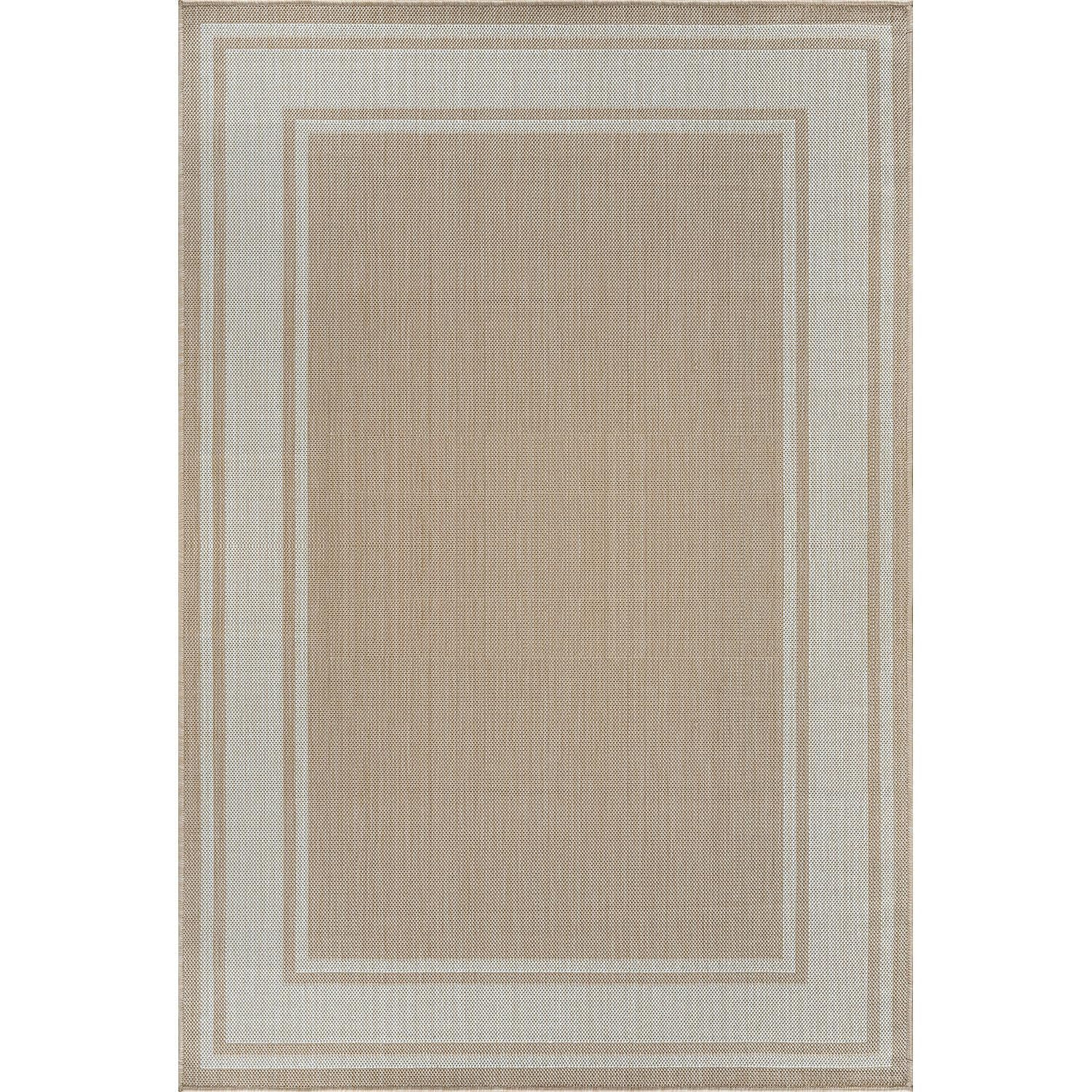 Beverly Rug Large Outdoor Rug 9x12 Modern Bordered Area Rugs for Indoor and Outdoor Patio Deck Po... | Amazon (US)