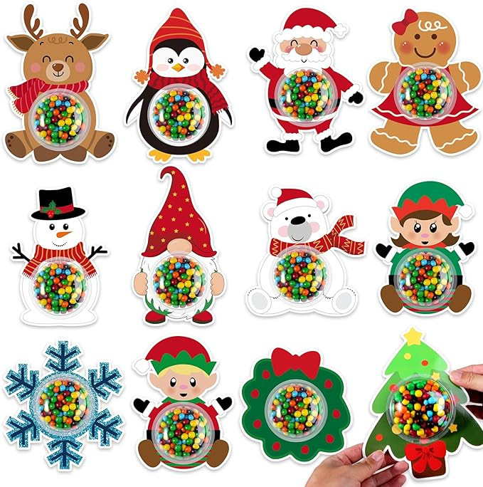 36Pcs Christmas Candy Dome Holders for Craft Xmas Candy Greeting Cards with Clear Plastic Dome Sh... | Amazon (US)