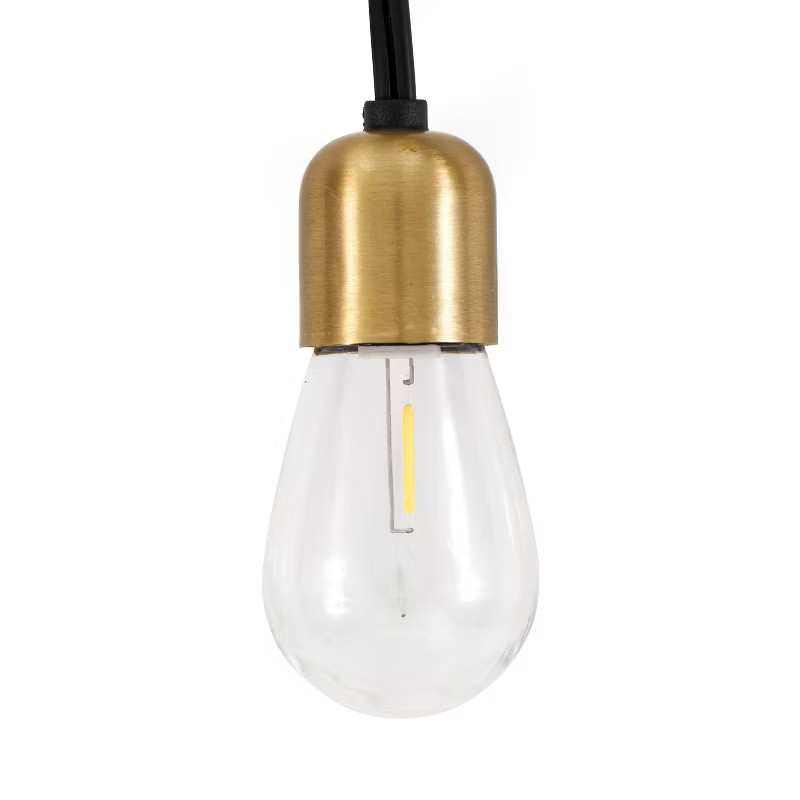 Brightech Glow Solar Powered LED 12 Bulb Waterproof Outdoor String Lights with Brass Sockets for ... | Target