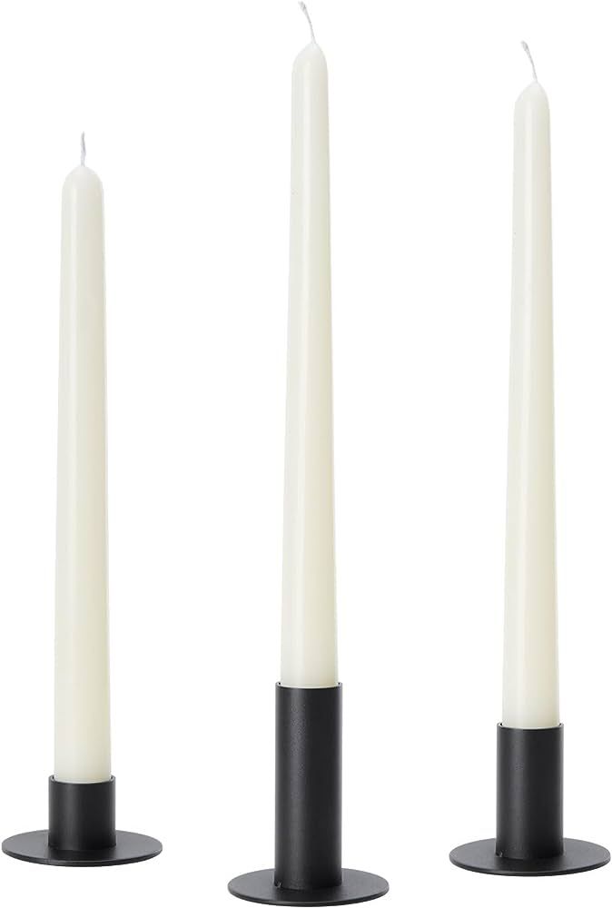 3PCS Set of Black Candle Holders, Decorative Metal Candlesticks for Taper Candles Tiered Heights ... | Amazon (US)
