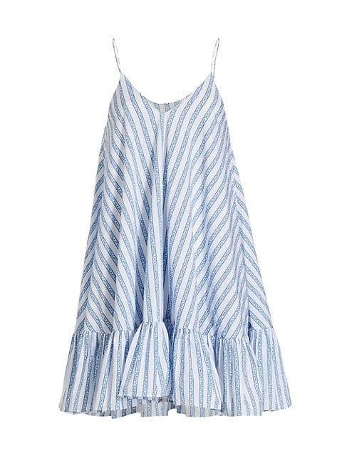 Laurel Striped Poplin Babydoll Dress | Saks Fifth Avenue