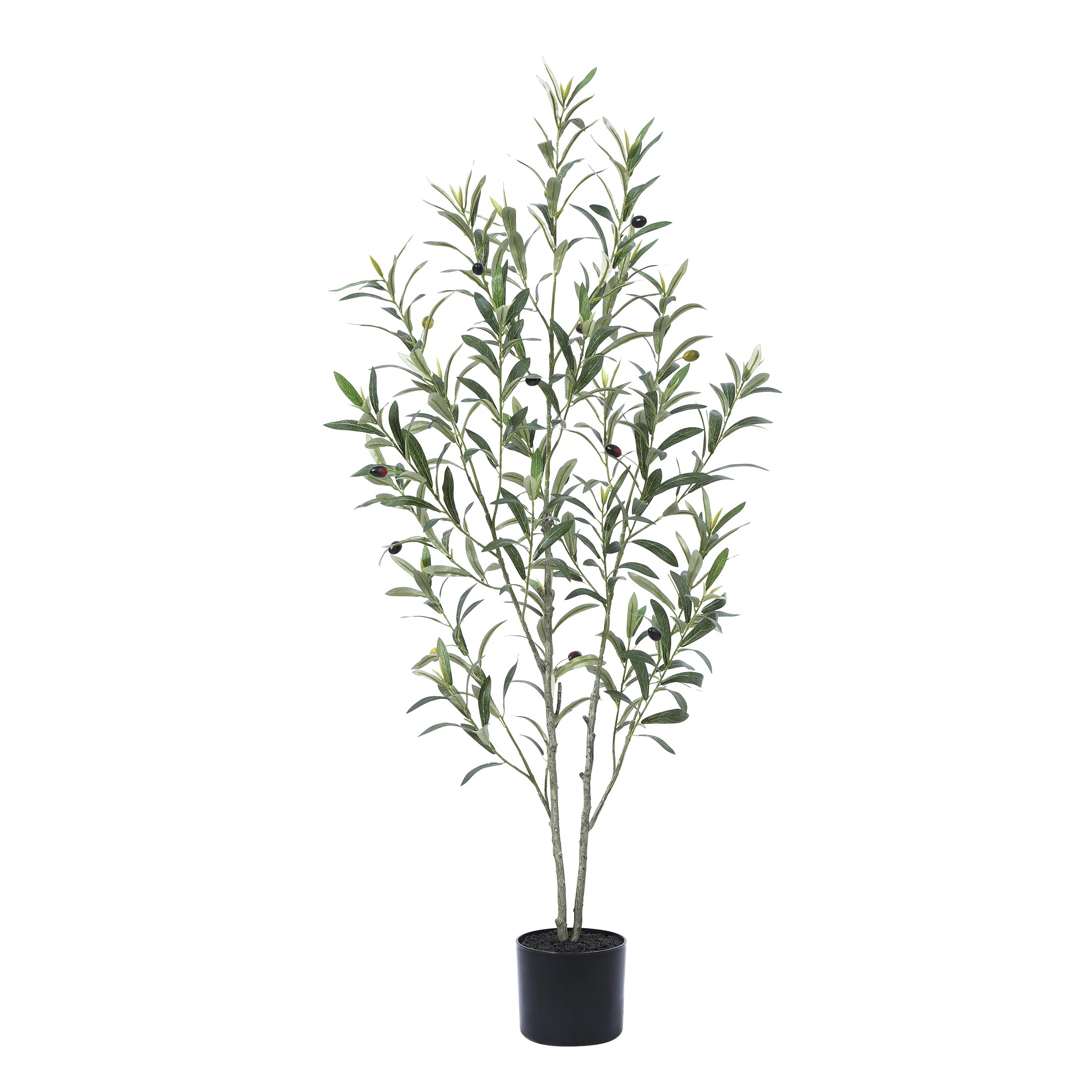 Adcock Artificial Plastic Olive Tree in Pot, Pre Potted Faux Greenry Olive Plant for Home Decor | Wayfair North America