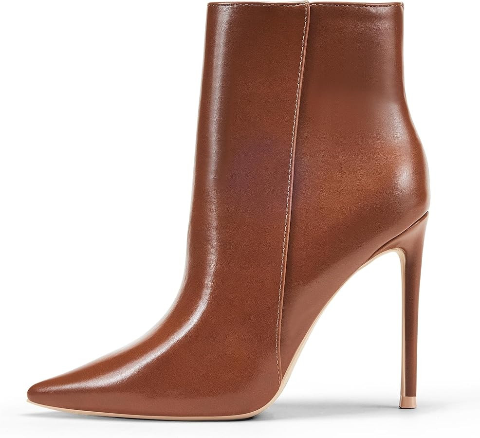 Elisabet Tang Women Heeled Ankle Booties,Sexy Pointed Toe 4 inch Stiletto High Heel Fashion Ankle... | Amazon (US)