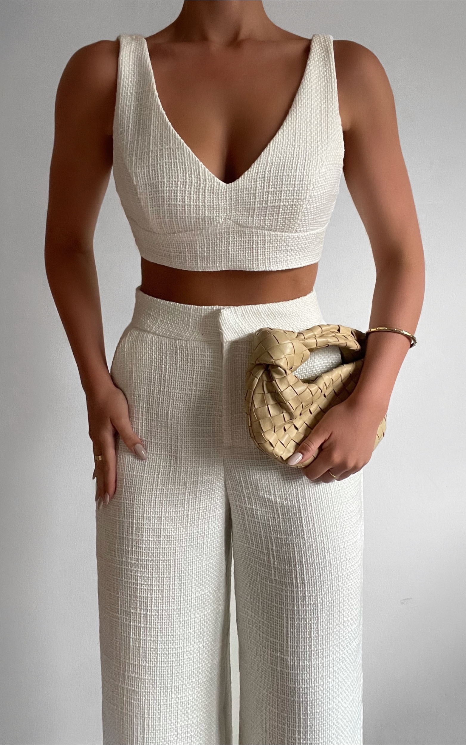 Adelaide Two Piece Wide Leg Set in White | Showpo (US, UK & Europe)