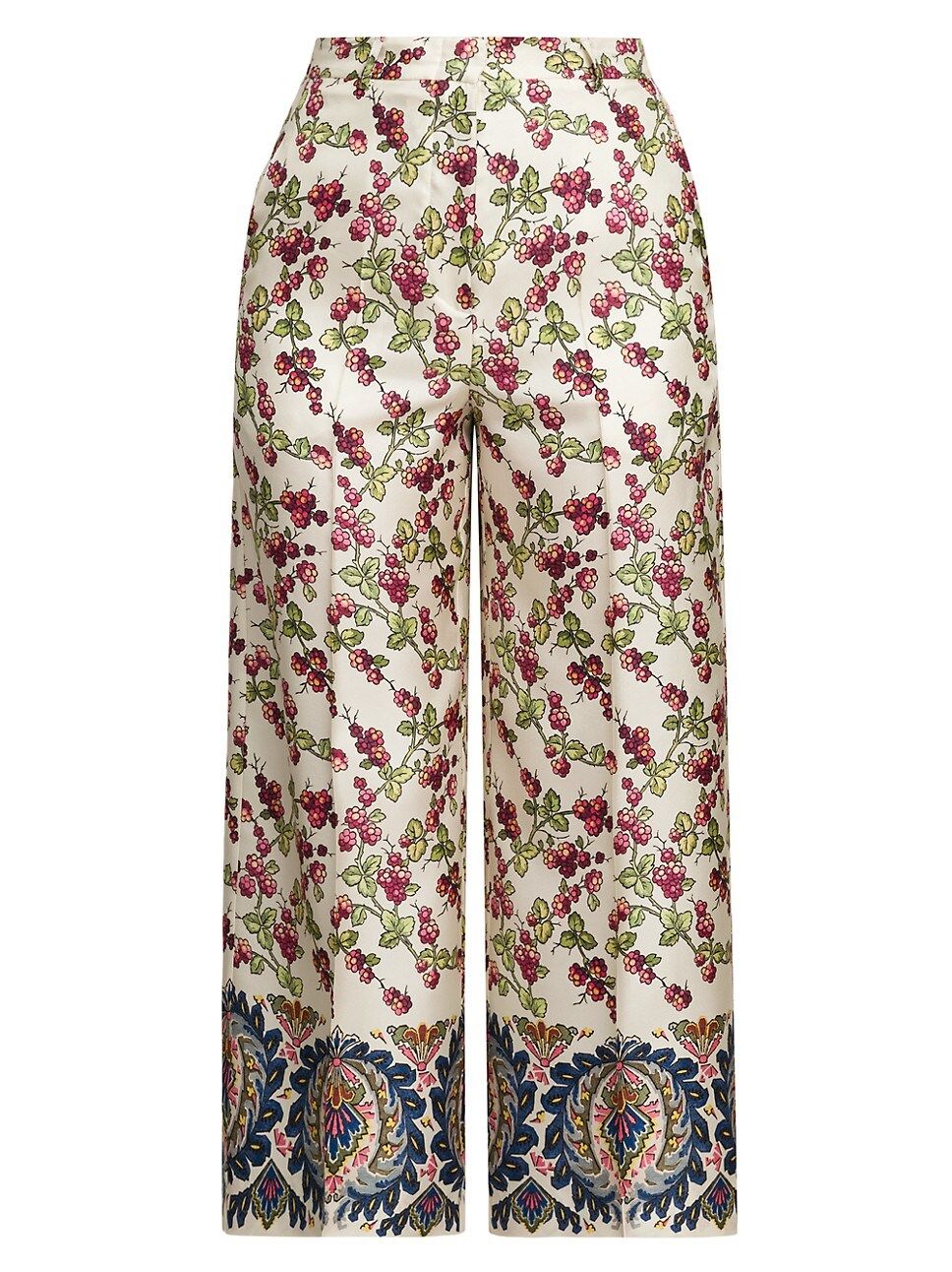 Berry Print Silk Crop Pants | Saks Fifth Avenue
