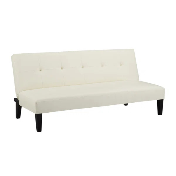 Mercia 66.1'' Wide Faux Leather Tufted Back Convertible Sofa Button Tufted Futon, Sleeper Bed | Wayfair North America