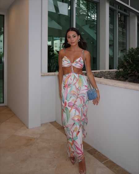 Tropical vacation dinner dress from revolve by Rococo Sand 

wearing XS - vacation shop, Summer style, maxi cut out dress 

#LTKSeasonal #LTKstyletip #LTKtravel