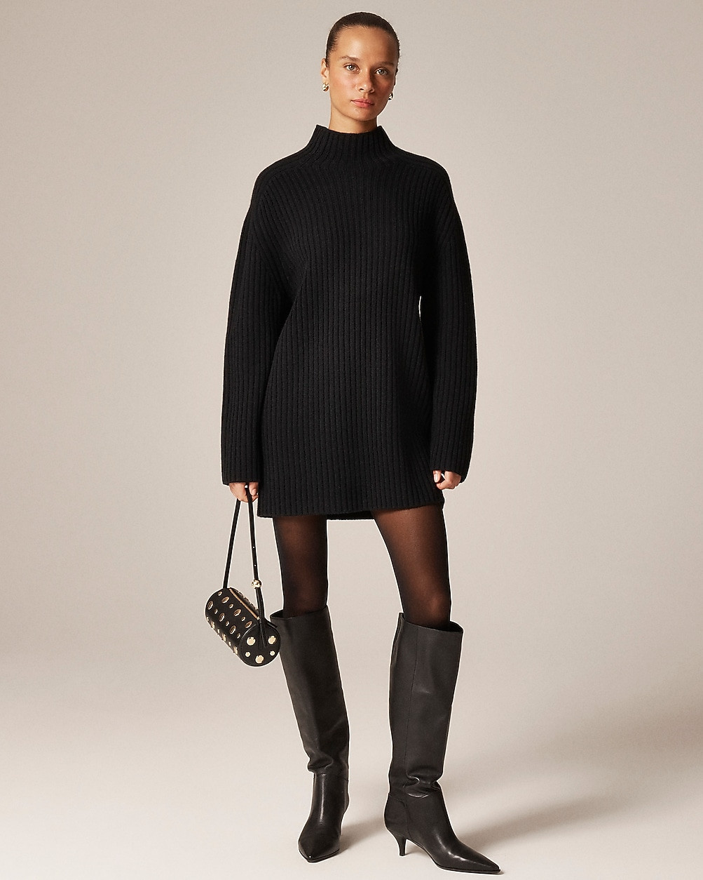 Ribbed turtleneck mini sweater-dress in vintage wool | J. Crew US