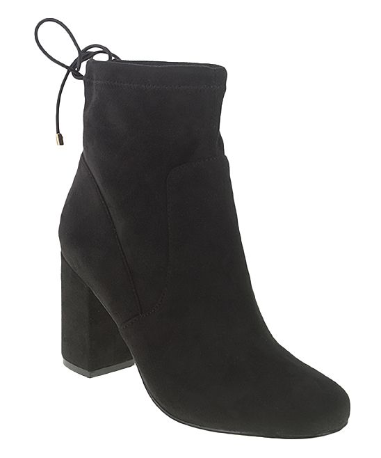 Black Suedette Kyla Ankle Boot - Women | zulily