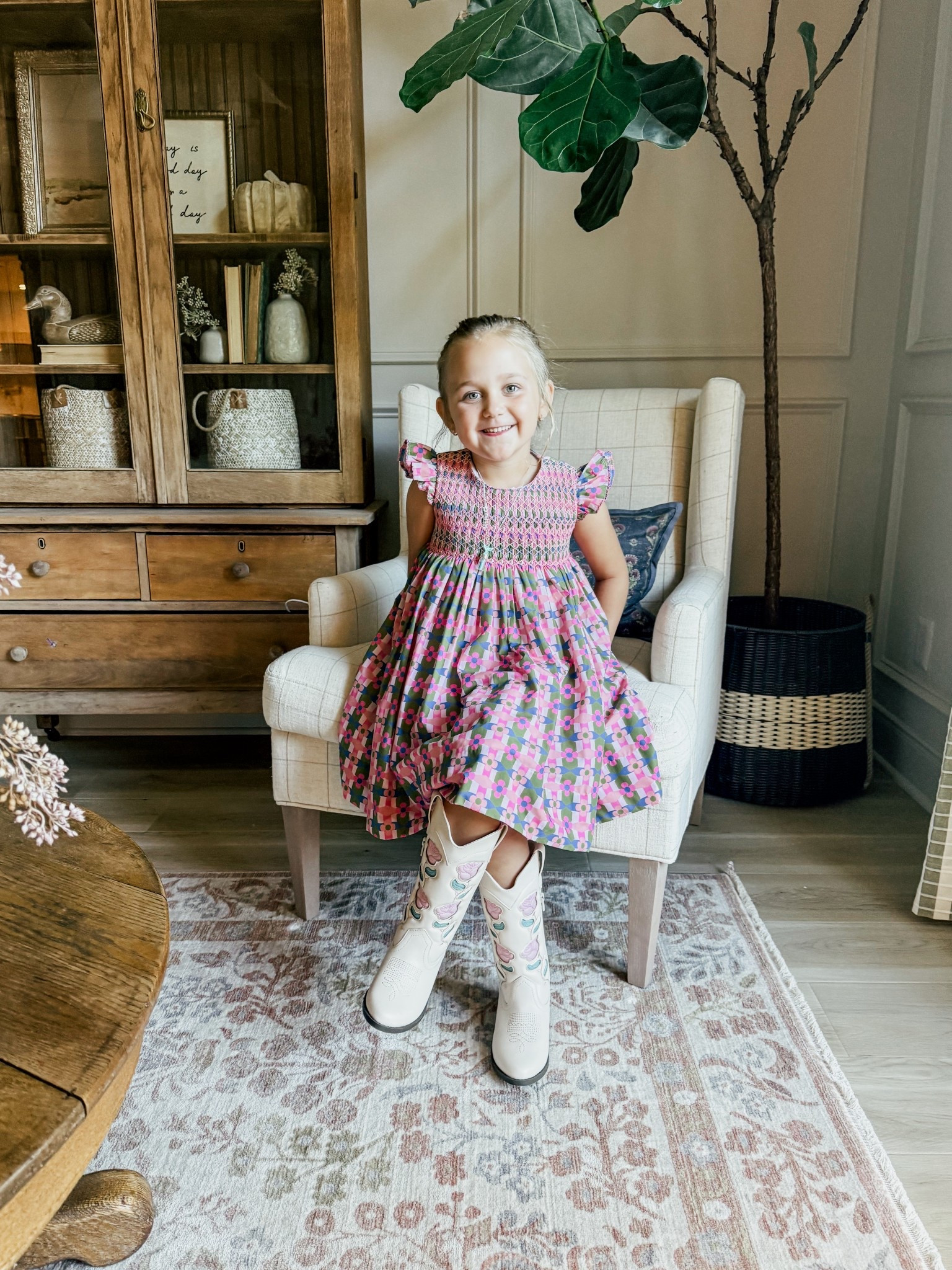 Poppy kids co dress!! Target boots! 