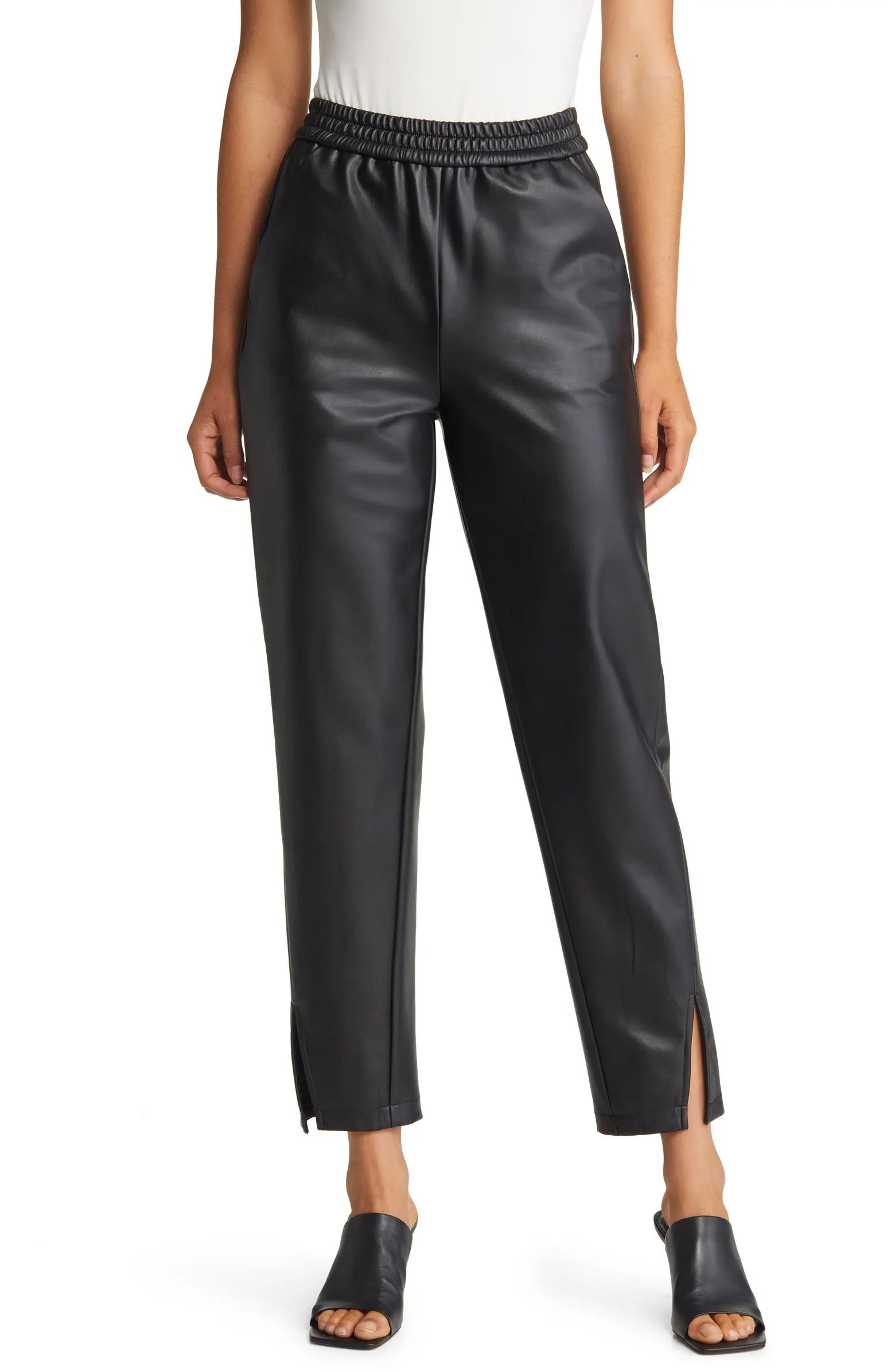 Halogen® Split Hem Faux Leather Pants | Nordstrom | Nordstrom