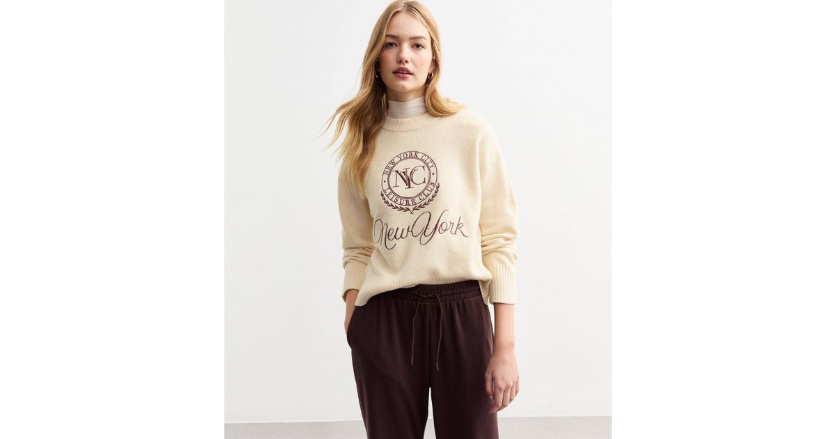 Cream NYC Embroidered Jumper
						
						Add to Saved Items
						Remove from Saved Items | New Look (UK)